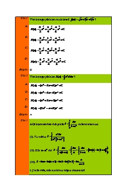 Bài tập Tích phân Lớp 12 - Phần 49